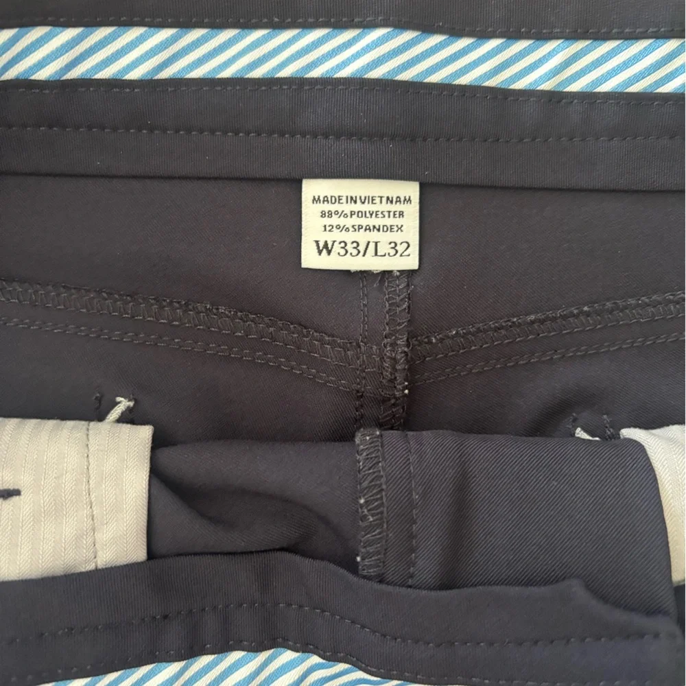 Footjoy Golf Pants Mens Size 33x32 Navy Blue Performance Athletic Fit Trousers